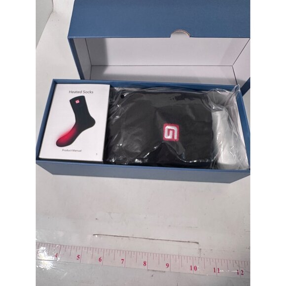 Electric Warm Heated Socks Rechargeable Battery Black Sz M - Picture 6 of 10